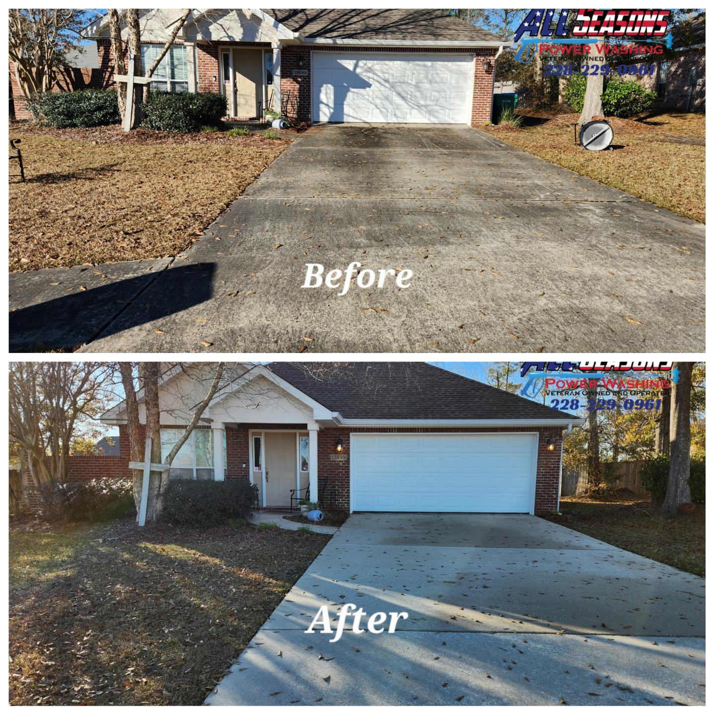 Exterior surface before pressure washing